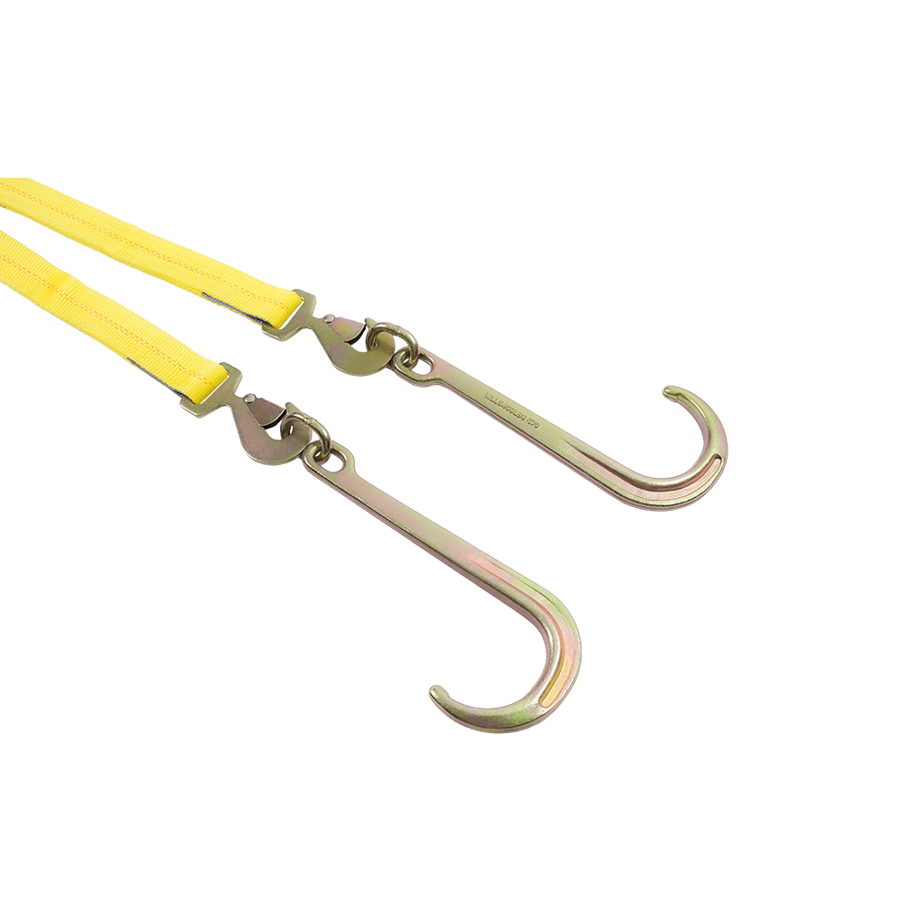 Ratcheting J-Hook Tie-Down V-Strap Design Móc đa điểm RTJ để sử dụng cho xe kéo
