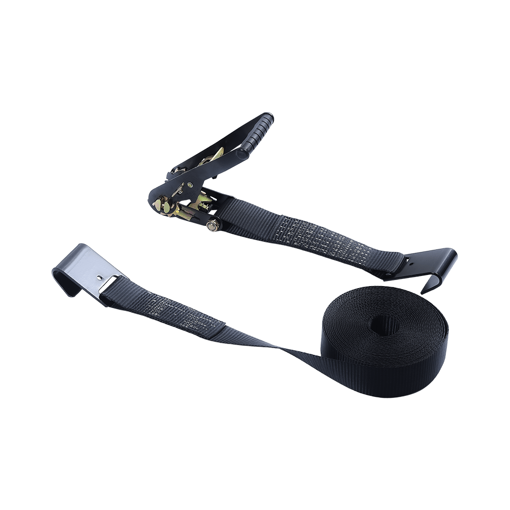 Điện di màu đen 2' Dây đeo khóa Ratchet có móc phẳng