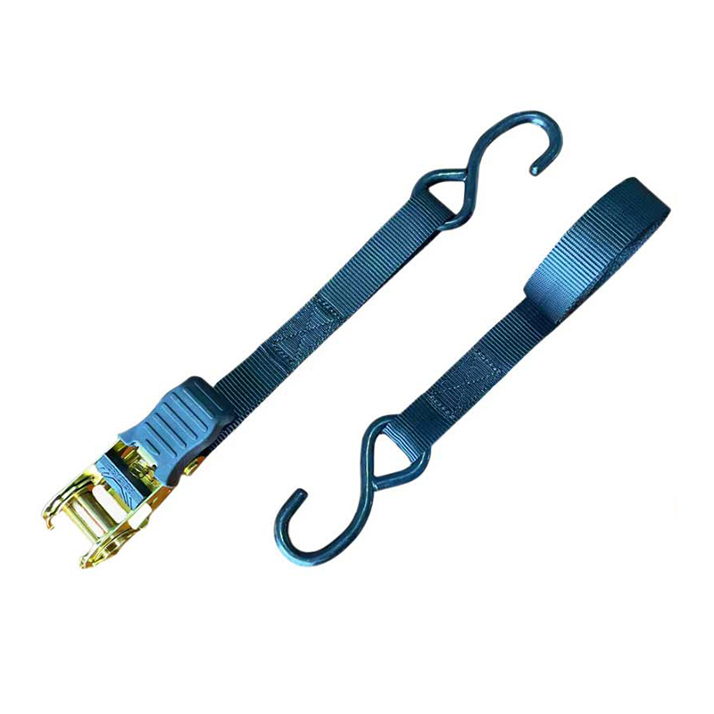 1'' X 15' Tay cầm ngón tay cái nhiều màu Dây đeo Ratchet có móc chữ S phủ nhựa Vinyl