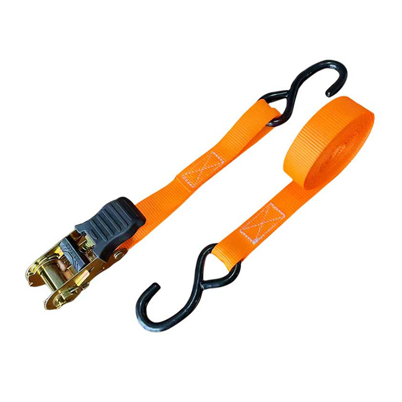 1'' X 15' Tay cầm ngón tay cái nhiều màu Dây đeo Ratchet có móc chữ S phủ nhựa Vinyl
