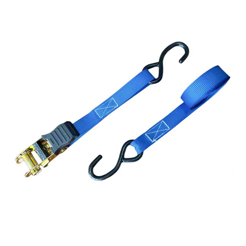1'' X 15' Tay cầm ngón tay cái nhiều màu Dây đeo Ratchet có móc chữ S phủ nhựa Vinyl