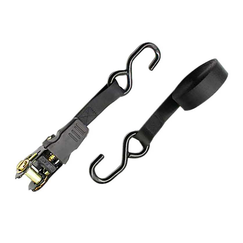 1'' X 15' Tay cầm ngón tay cái nhiều màu Dây đeo Ratchet có móc chữ S phủ nhựa Vinyl