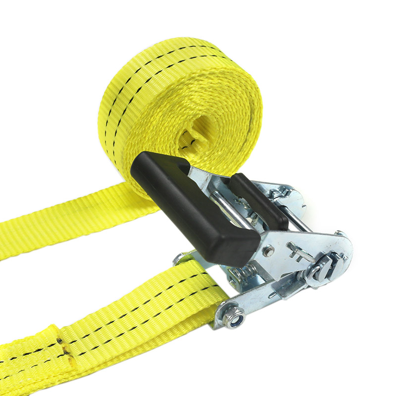 Dây đai Ratchet có tay cầm bọc cao su 35mm 2t để vận chuyển hàng hóa