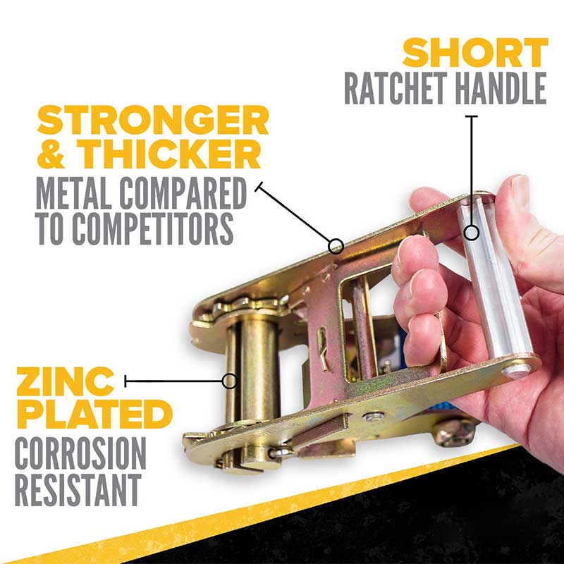 Dây đeo Ratchet vô tận hạng nặng màu vàng Force 2 X 20 '