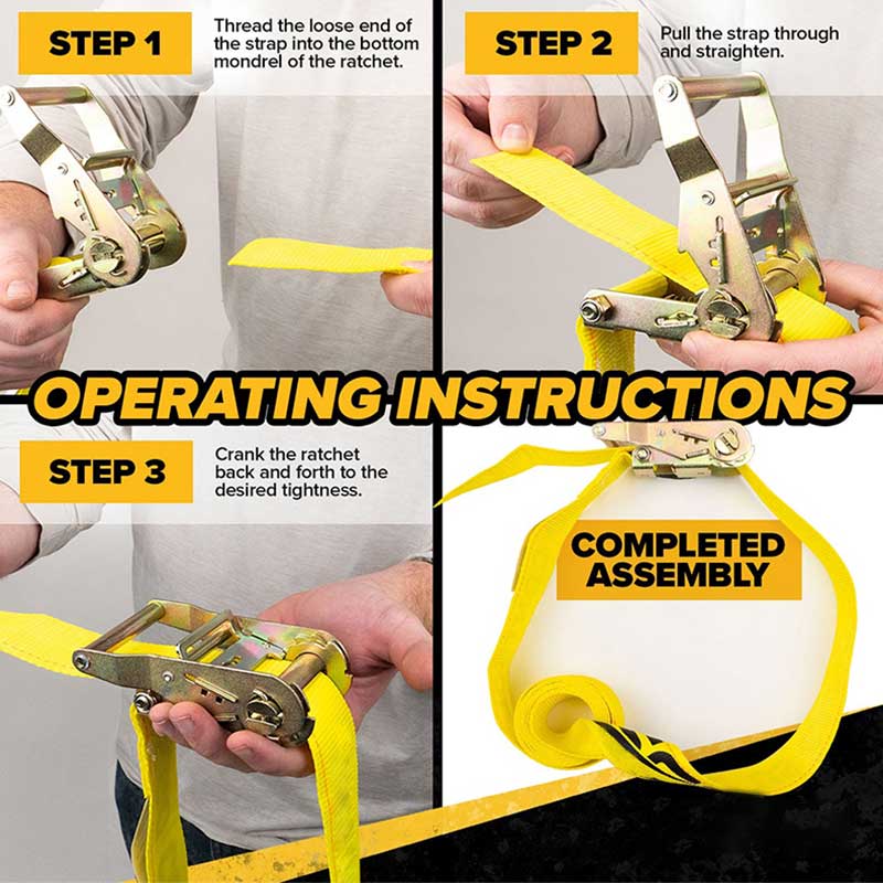 Dây đeo Ratchet vô tận hạng nặng màu vàng Force 2 X 20 '