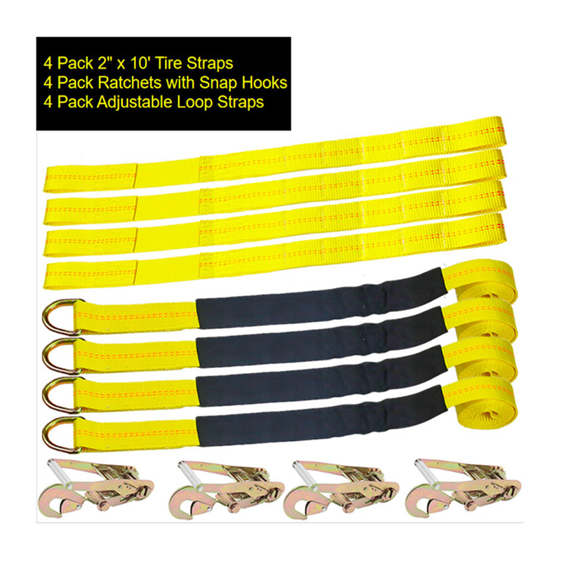 Dây buộc bánh xe lốp 2INCH có thể điều chỉnh bằng vòng móc D