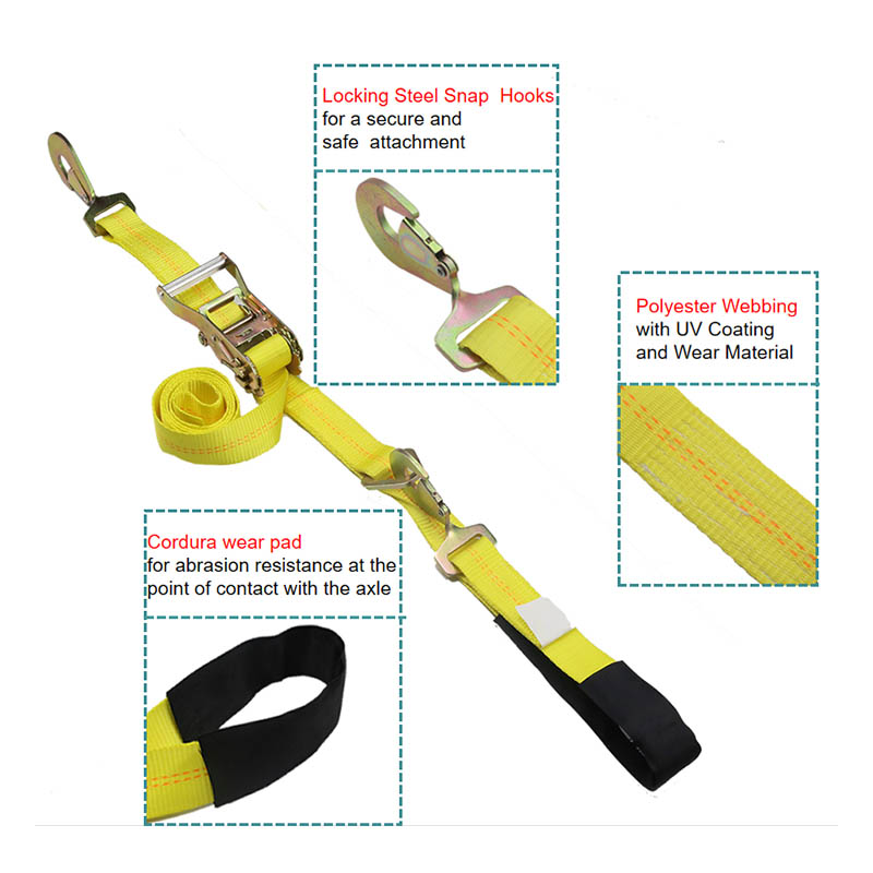 Dây buộc trục ô tô kéo xuống Ratchet Tie Downs